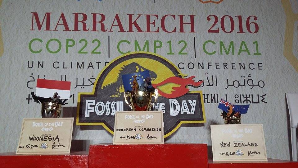 The European Commission wins Fossil of the Day Award at UN climate talks for weakening the EUs energy policies