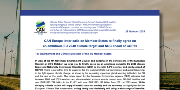 Call for an ambitious EU 2040 climate target and NDC ahead of COP30