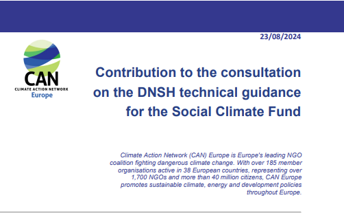Contribution to the consultation on the DNSH technical guidance for the Social Climate Fund