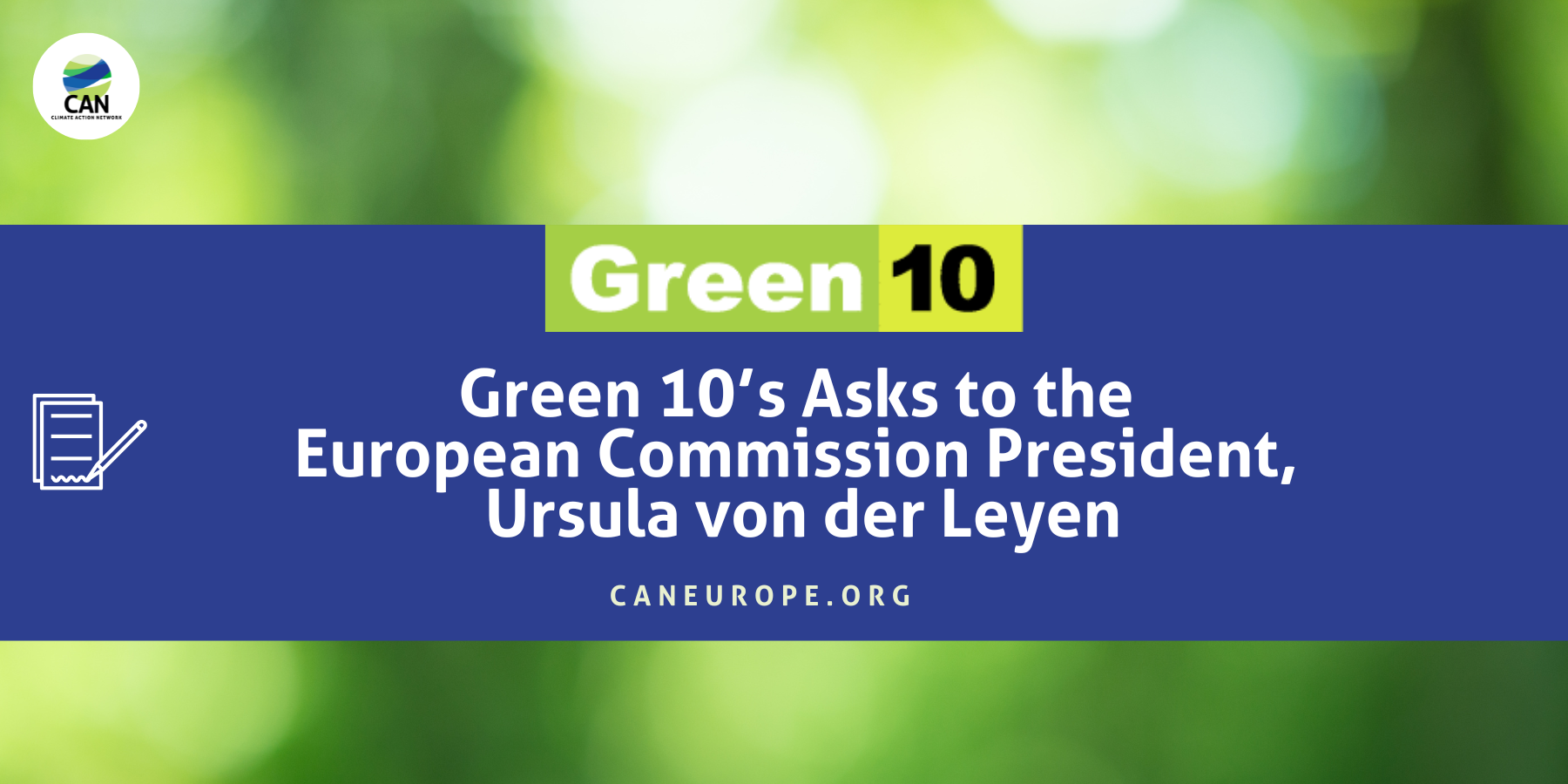 CAN Europe and Green10 meet with President von der Leyen