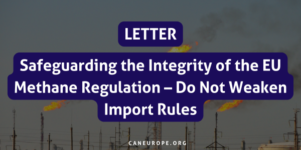 Letter: Safeguarding the Integrity of the EU Methane Regulation – Do Not Weaken Import Rules
