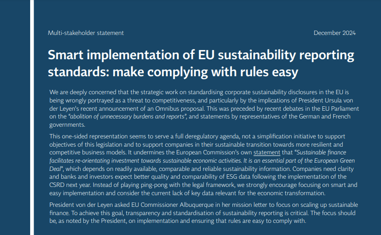 90+ organisations call for smart implementation of EU sustainability rules over disruptive U-turns