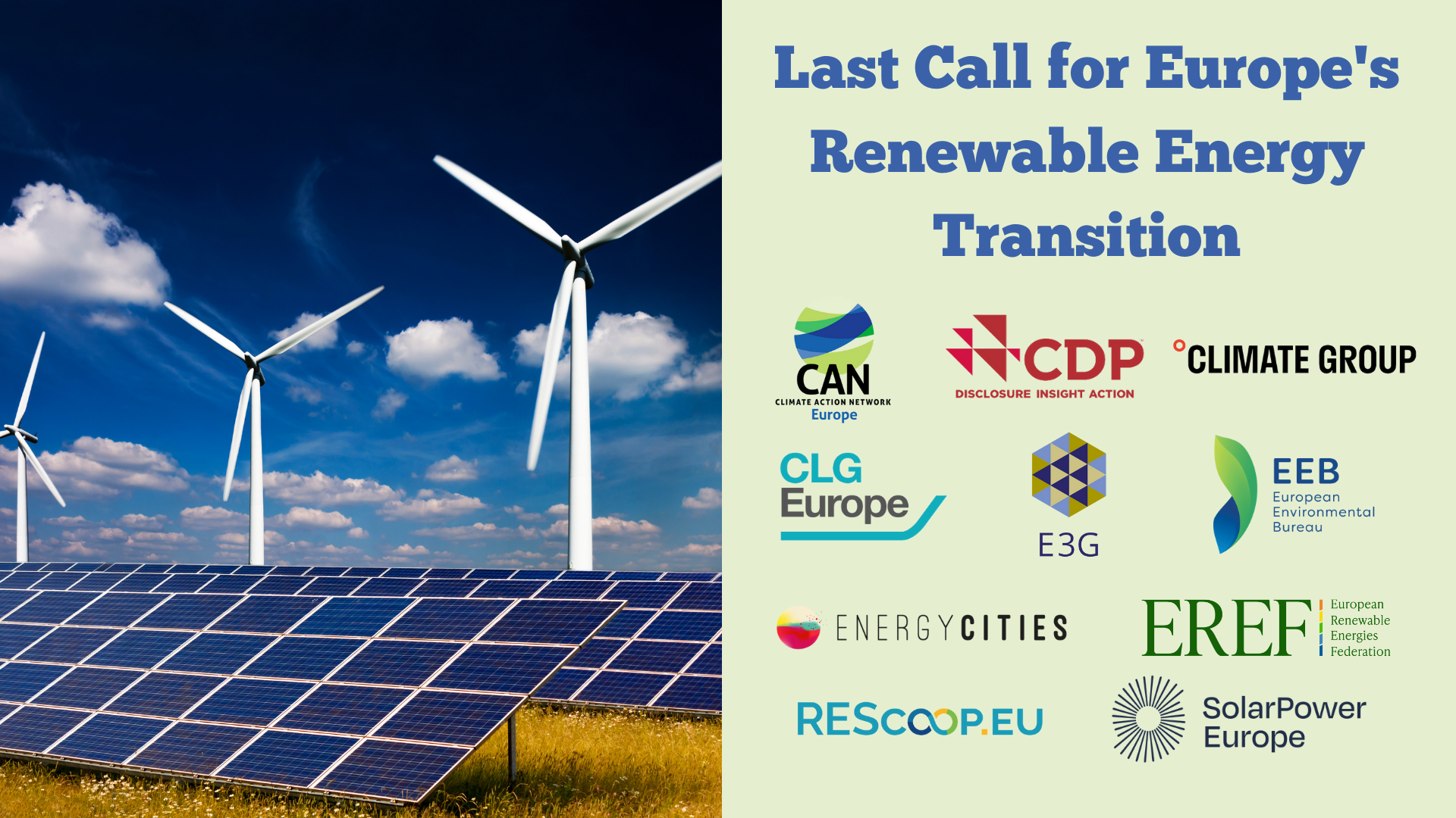 Joint Letter: Last Call For Higher EU 2030 Renewable Energy Target ...